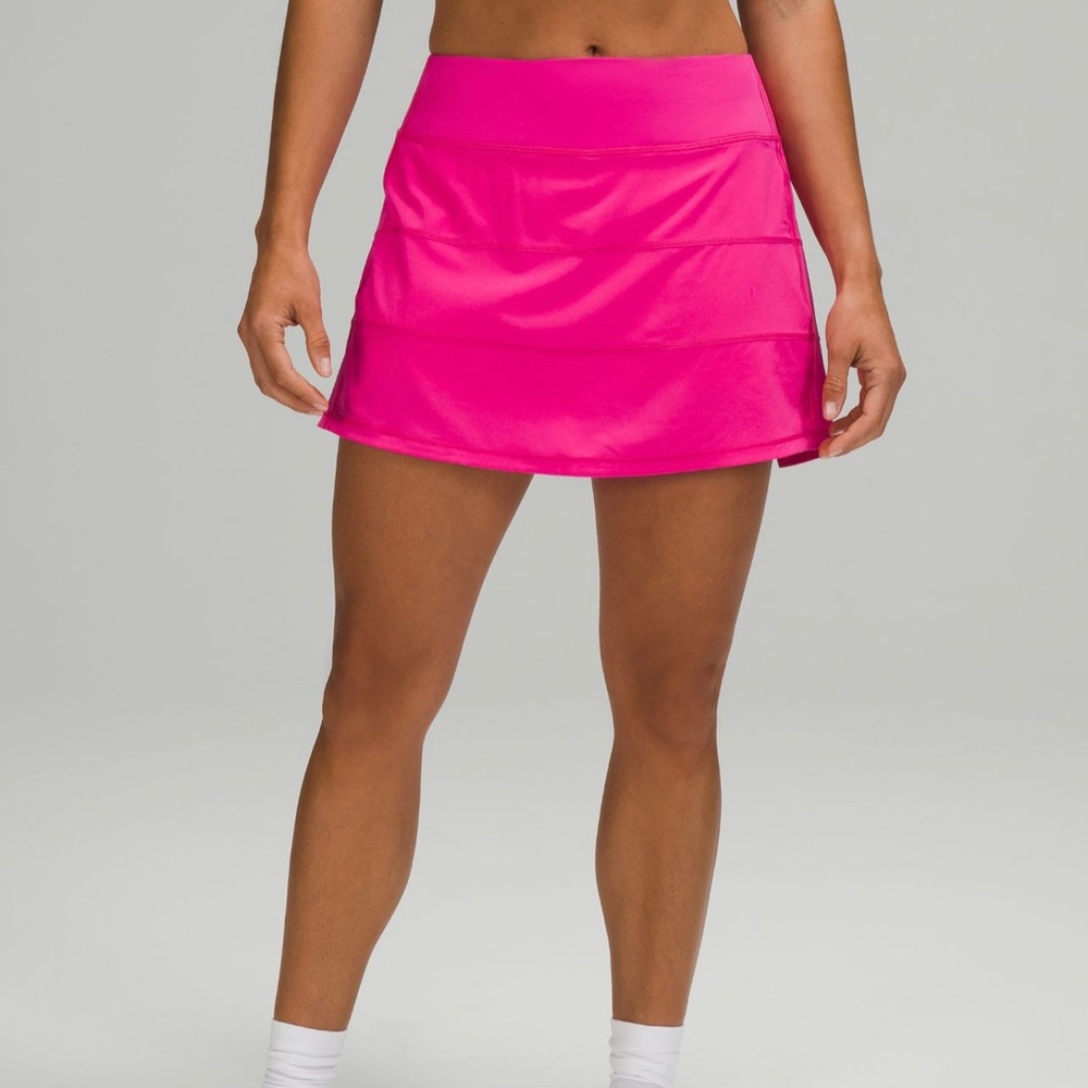 NWOT Pace Rival Mid-Rise Skirt *Long  in Sonic Pink! 15” in length.